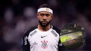 Entrada triunfal: así llegó Memphis al partido de Corinthians