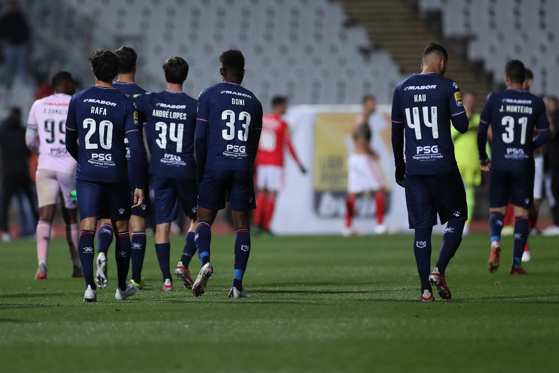 Jugadores del Belenenses, de la primera división portuguesa.