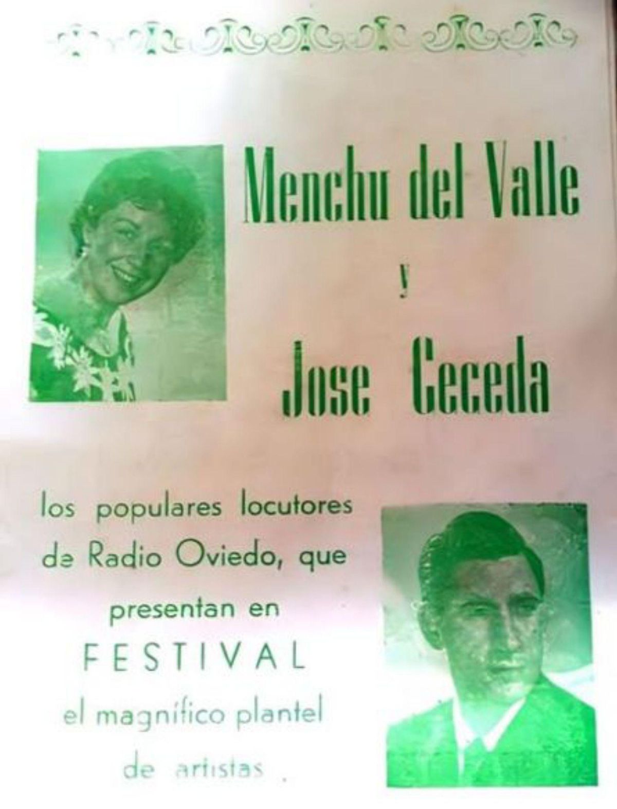 Anuncio de una gala presentada por los populares locutores.