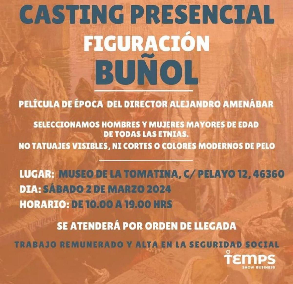 Casting de Amenábar en Buñol.