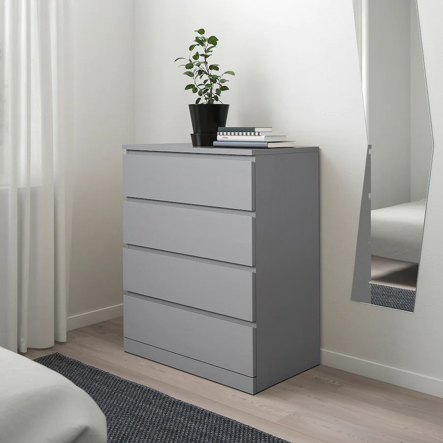 MALM cómoda 6 cajones, chapa roble tinte blanco, 160x78 cm - IKEA