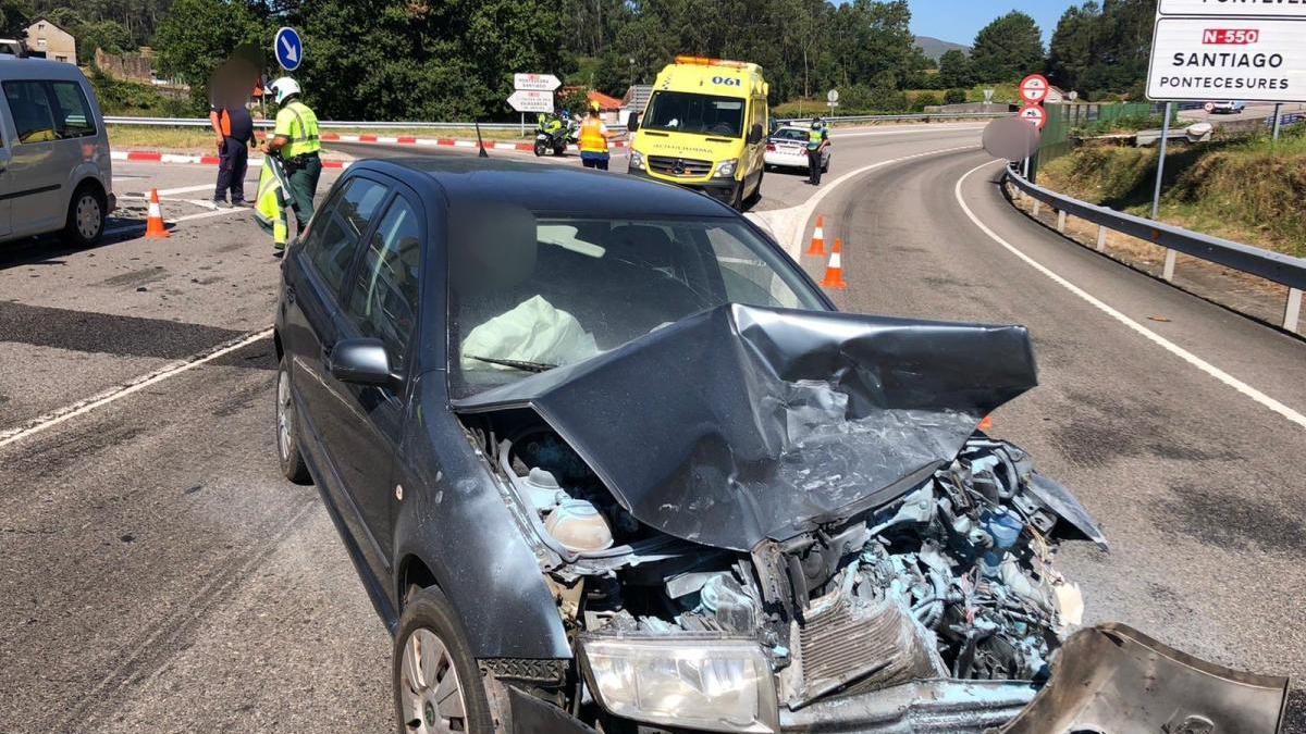 Uno de los coches implicados en el siniestro.