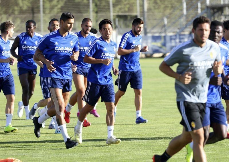 Primer entrenamiento de Kagawa con el Real Zaragoza