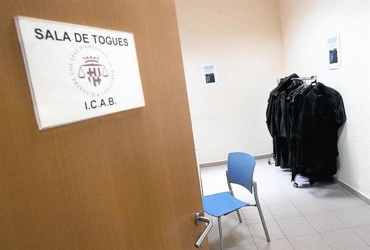 Sala de togues a la seu del Col·legi d’Advocats de Barcelona.