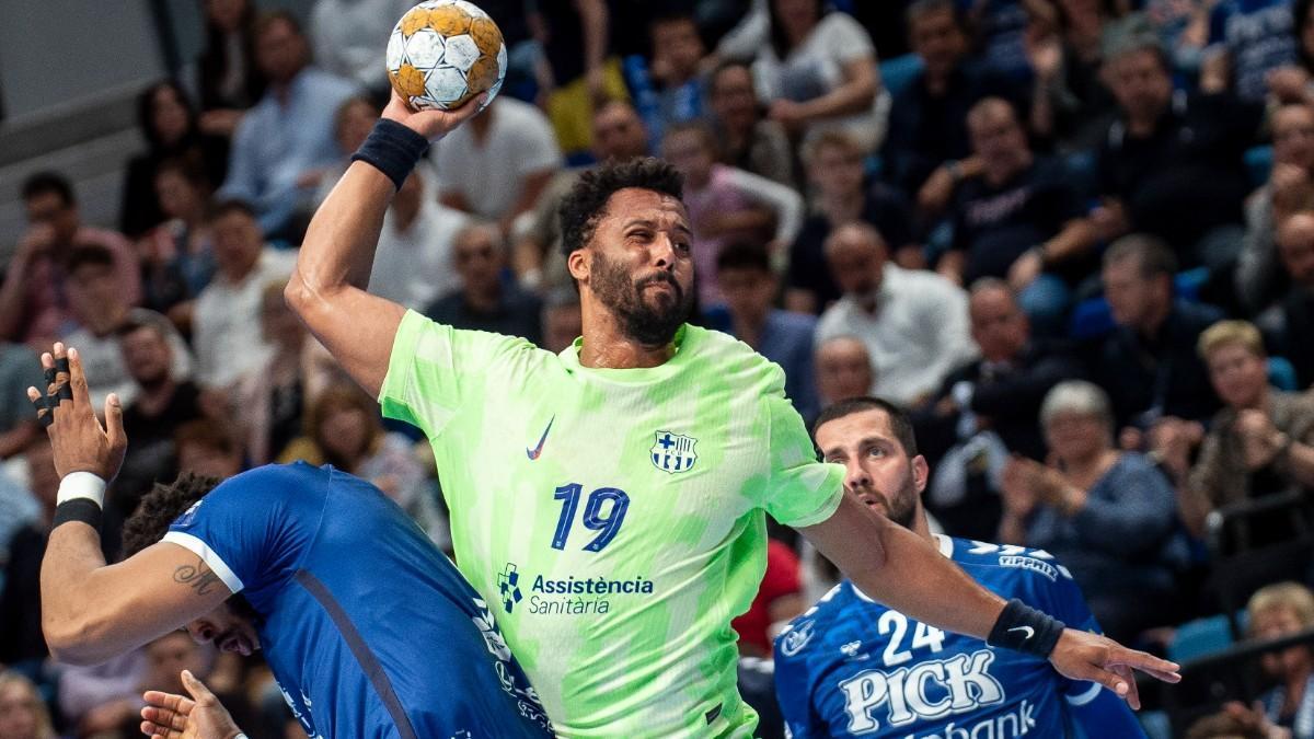 N'Guessan, en una acción del partido de ida