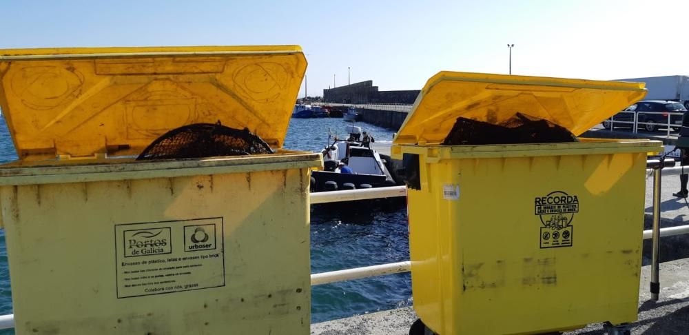 Eliminación de basura marina en Sálvora.