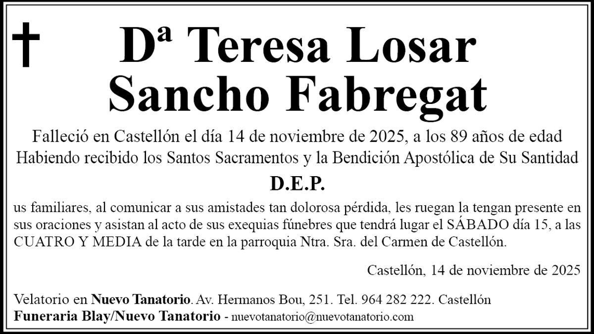 Dª Teresa Losar Sancho Fabregat