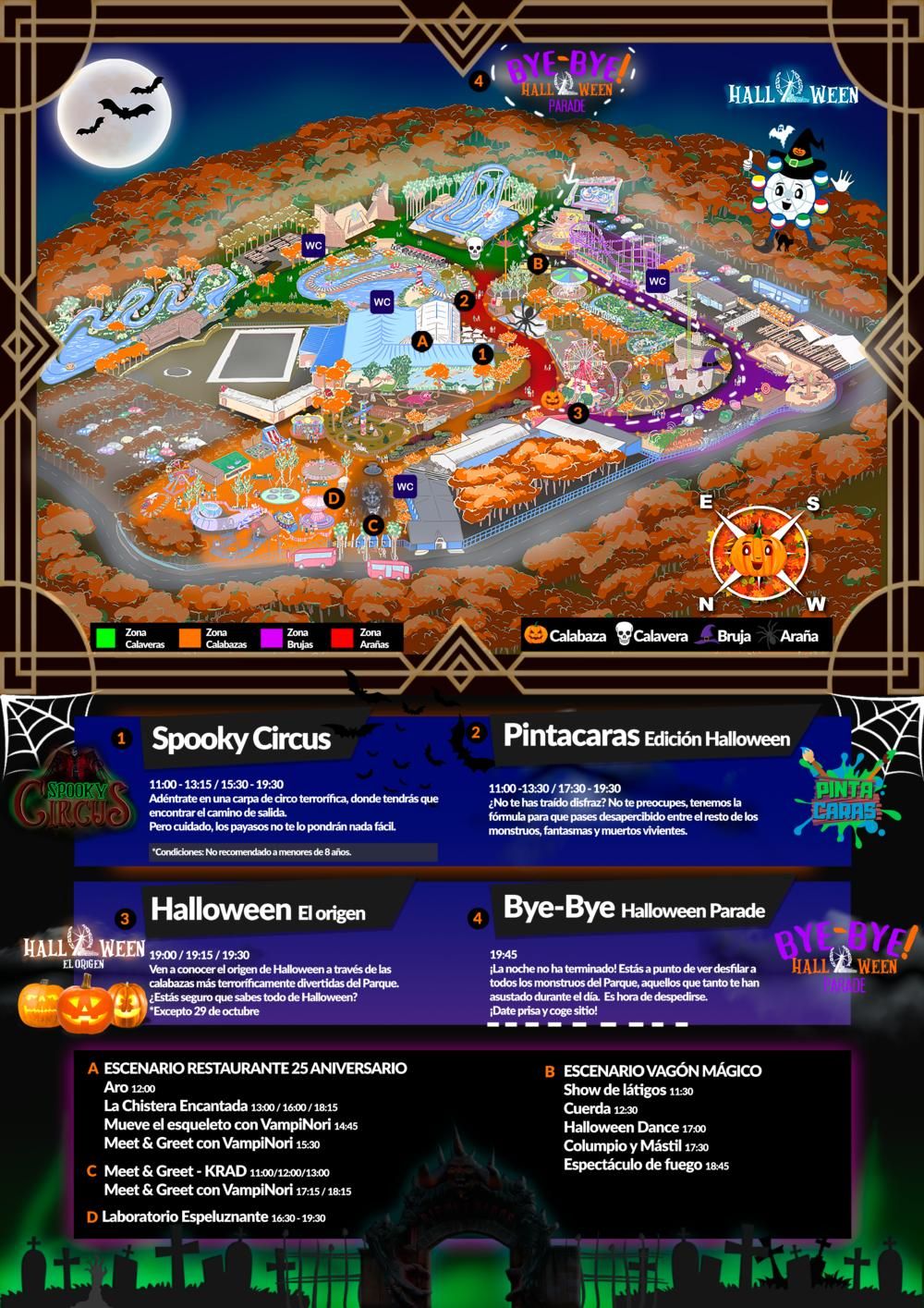 El terrorífico mapa del parque de atracciones.