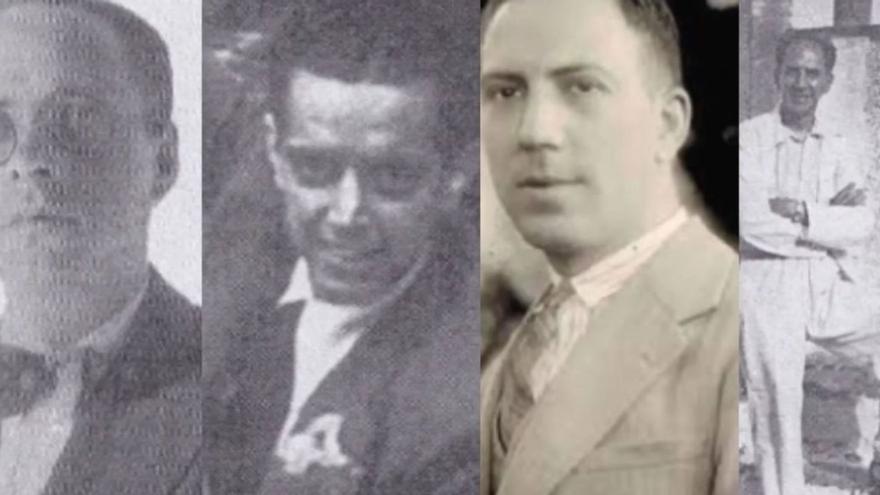 Desde la izquierda: Pedro Hernández Lorenzo, Balbino San Millán López, Manuel y Lucio Illada Quintero. | | E.D.