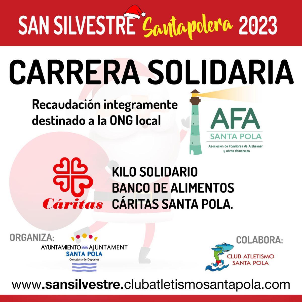 Cartel de la carrera solidaria de la San Silvestre de Santa Pola