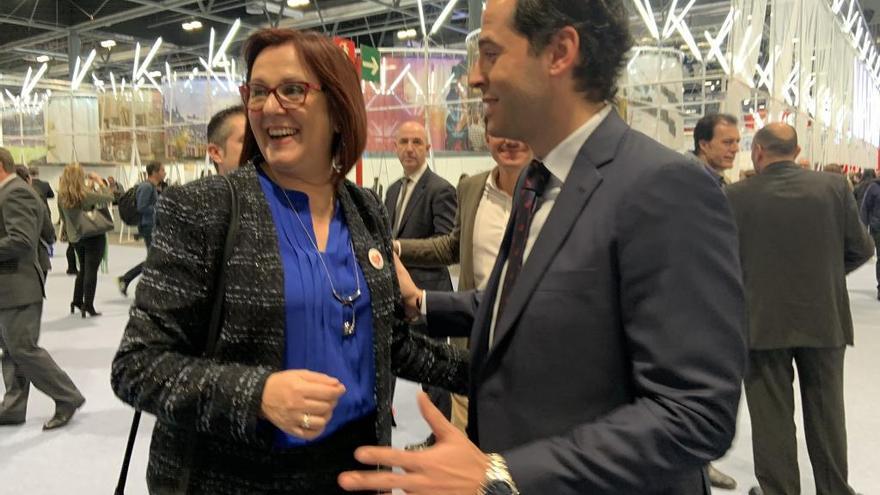 Isabel Franco, junto a Ignacio Aguado, este miércoles en Fitur.