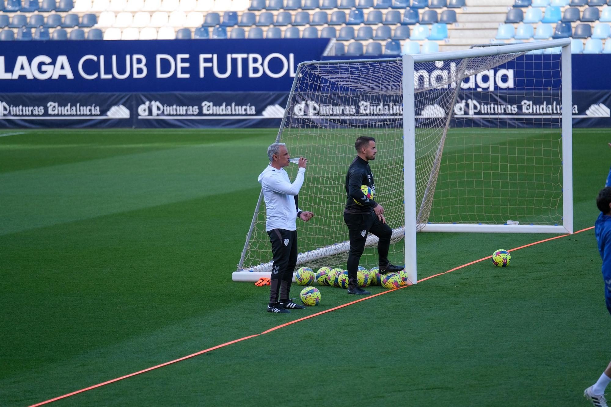 Entrenamiento del Málaga CF antes del partido contra el Levante