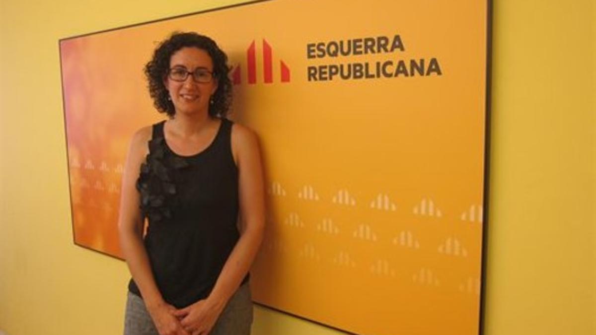 La secretaria general de ERC, Marta Rovira, durante la entrevista