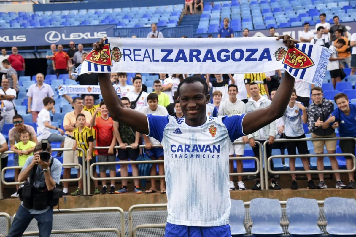 Presentación de Raphael Dwamena, nuevo fichaje del Real Zaragoza