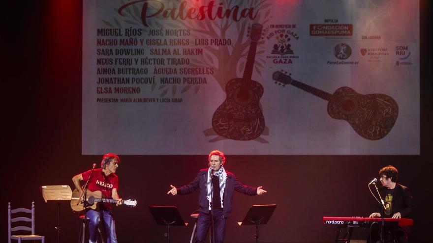 Miguel Ríos alza la voz por Palestina en un concierto en Riba-roja