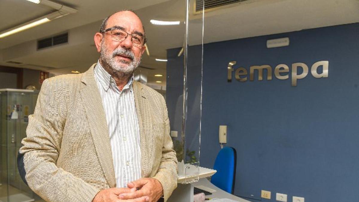 El presidente de Femepa, Vicente Marrero, en la sede de la federación.