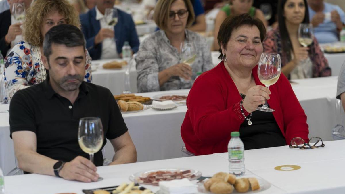 Vidal Seage, alcalde de Pontecesures y presidente del GDR O Salnés e Ulla-Umia, durante el túnel del vino celebrado en Goiáns.   | // FDV