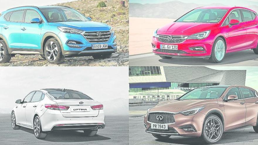 El Hyundai Tucson, ganador de la última votación, junto a los Opel Astra, Kia Optima e Infiniti Q30