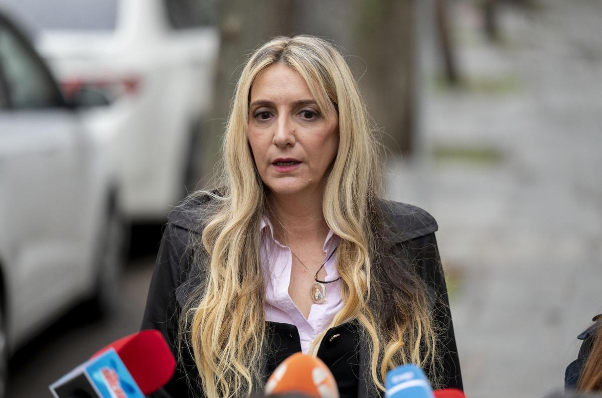 La Ex Miss Asturias, Claudia Montes, a su llegada al Tribunal Supremo, a 8 de abril de 2026, en Madrid (España).