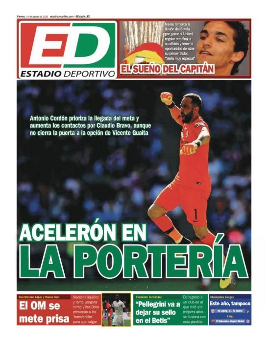 Portada ESTADIO DEPORTIVO viernes 14 agosto 2020