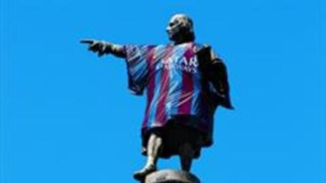 Colón vestido del Barça