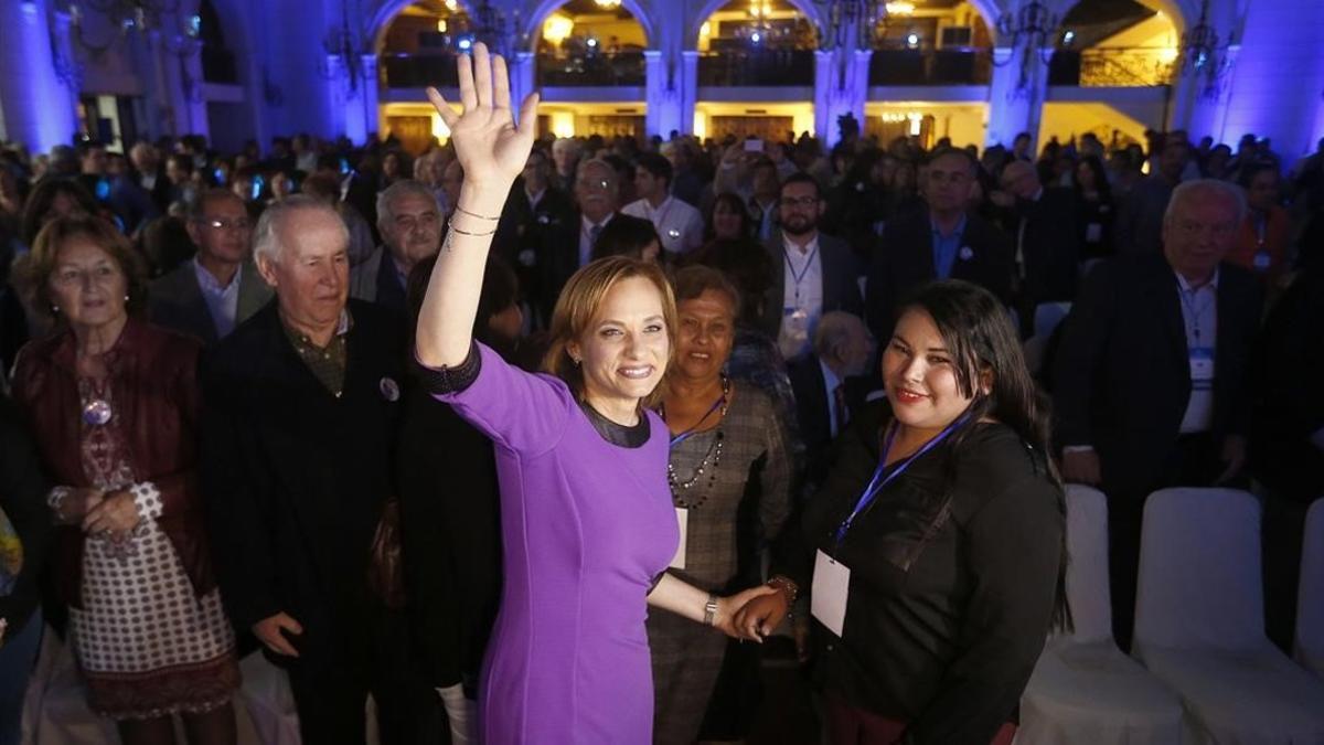 Carolina Goic, en una reunión de la Junta Nacional de la Democracia Cristiana.