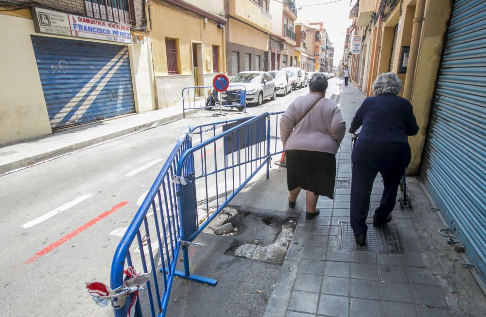 Agujeros en las calles de Alicante