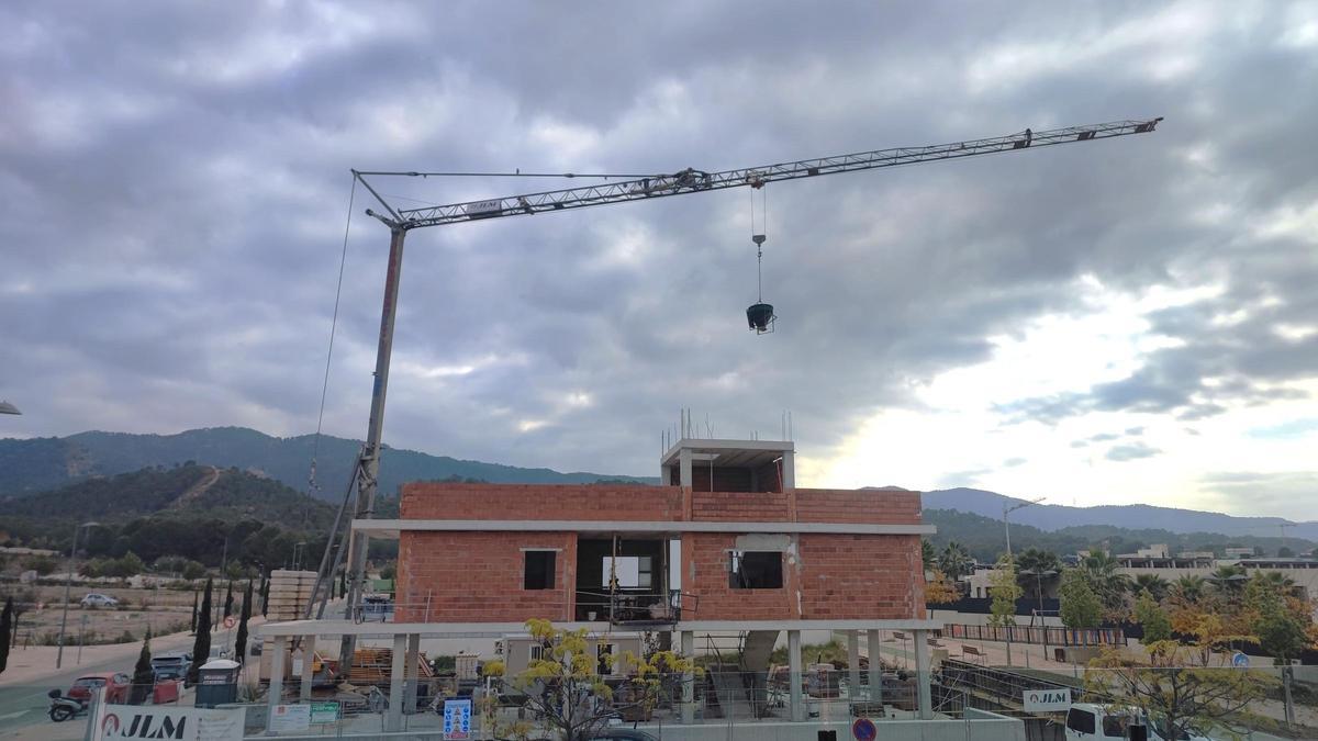 Una vivienda en construcción en la pedanía murciana de La Alberca, estos días.