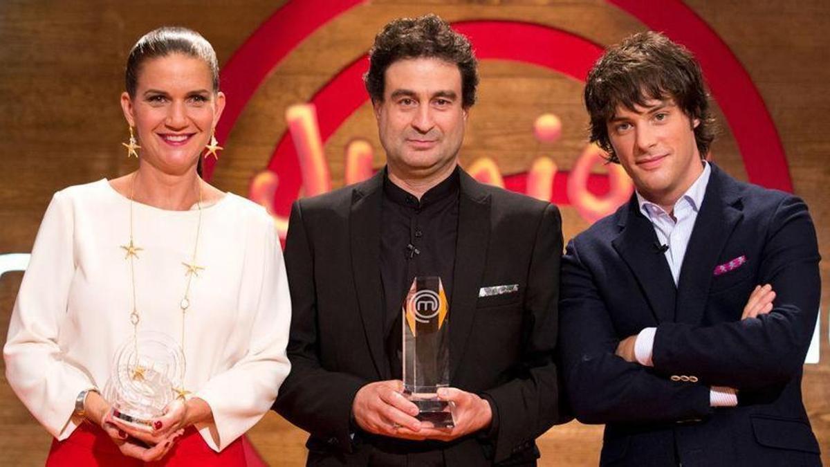 Por la izquierda, Samantha Vallejo-Nájera, Pepe Rodríguez y Jordi Cruz, jurado de 'Masterchef'