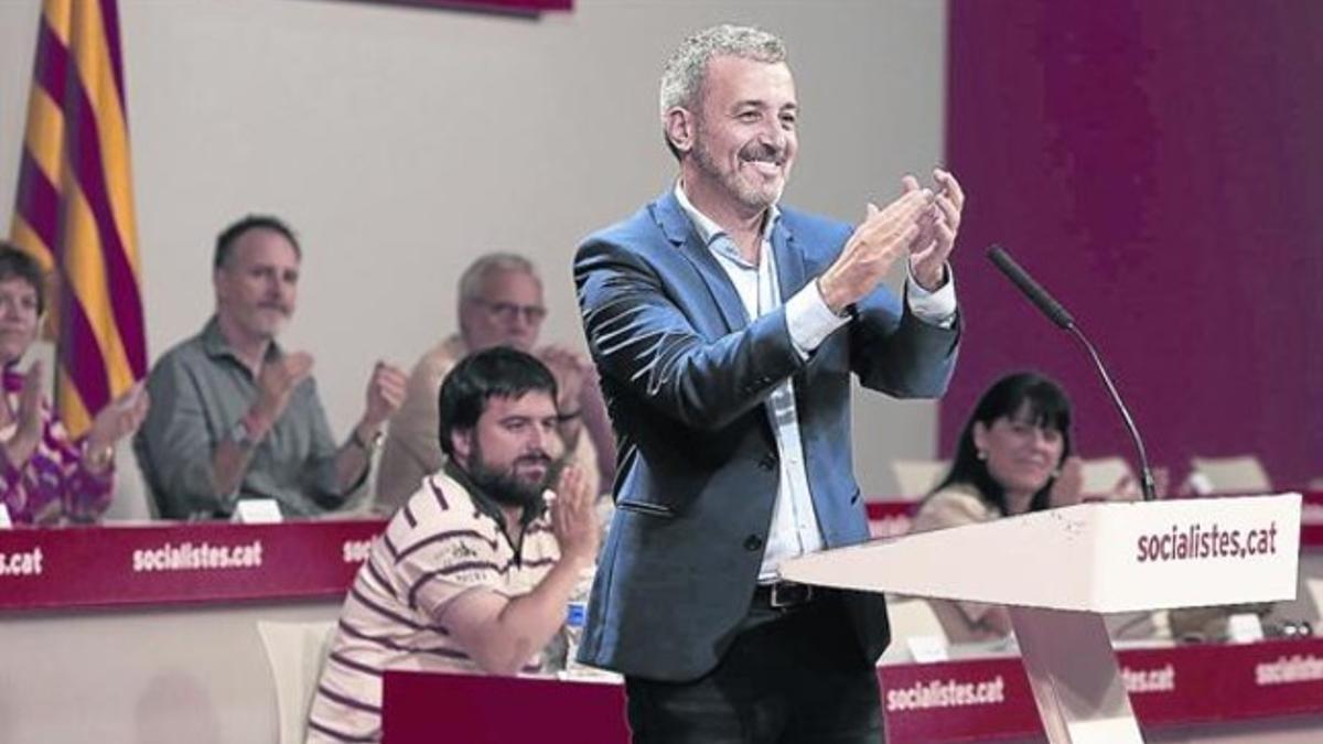 Collboni, ayer, tras rechazar el plan de Trias para desbancar a Colau.