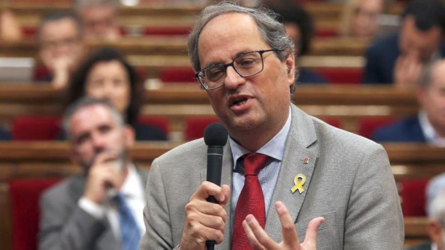 Quim Torra en una intervenció al Parlament de Catalunya