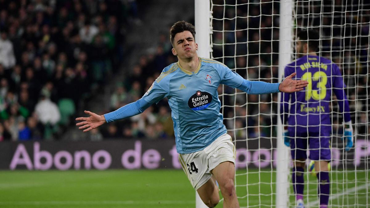 Gabri Veiga, celebrando uno de sus goles ante el Barça