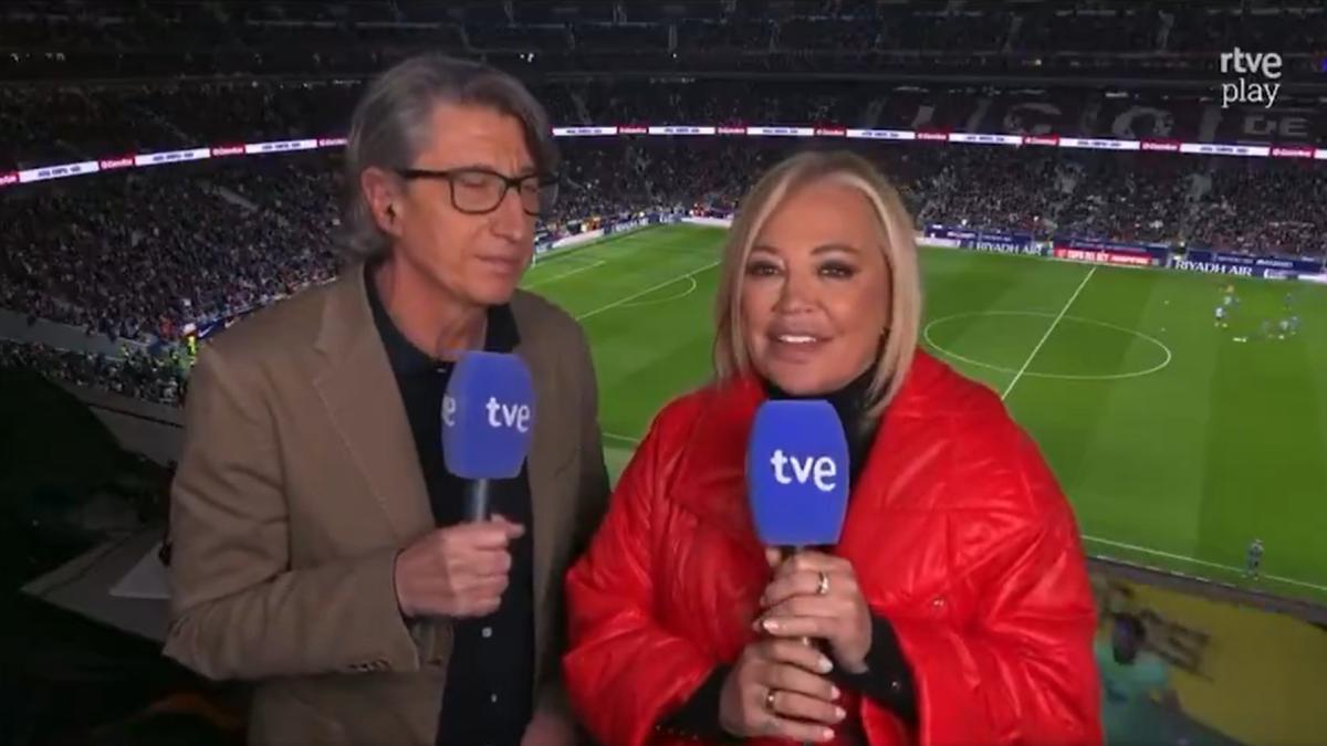 Beén Esteban, criticada por aparecer en la restransmisión de un partido de fútbol