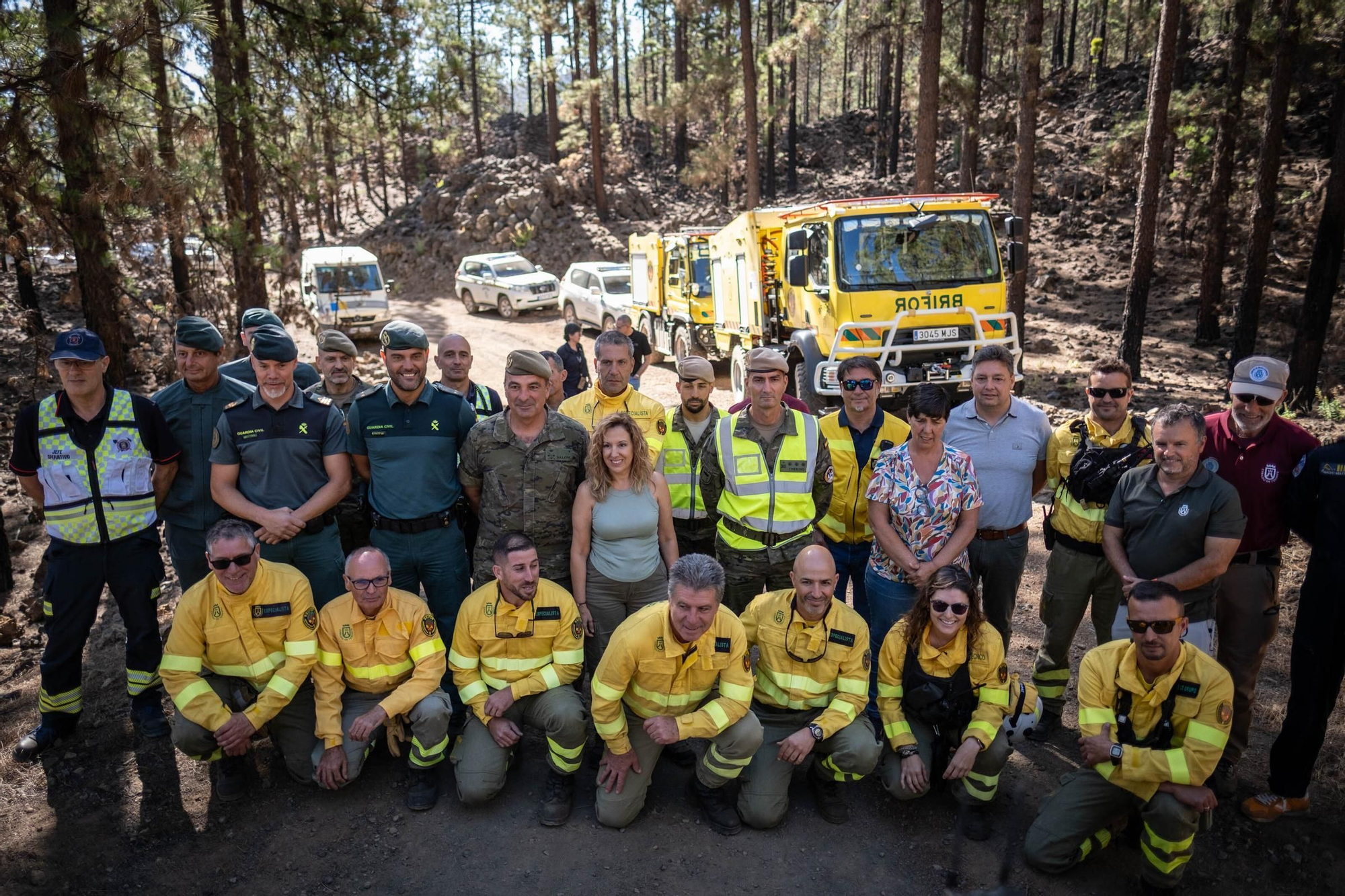 Reunión del Operativo de Incendios forestales en Montaña Bermeja, en Tenerife. 