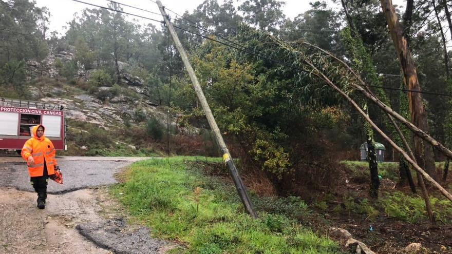 Las primeras rachas del temporal tiran árboles y causan cortes de luz