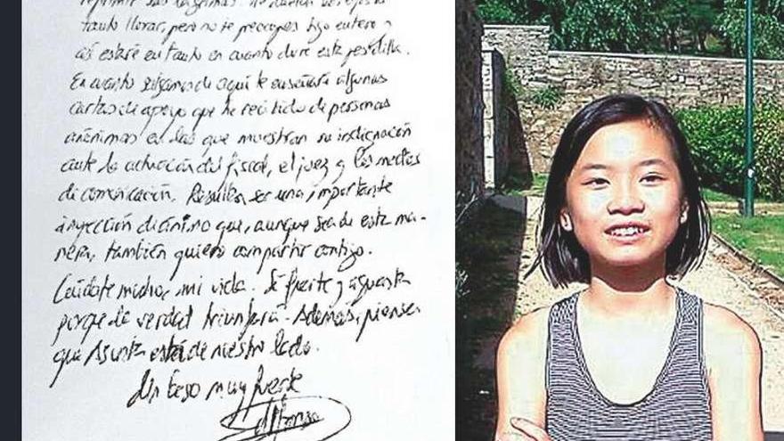 Una foto de la pequeña, junto a una carta manuscrita de su padre a su madre. / la opinión