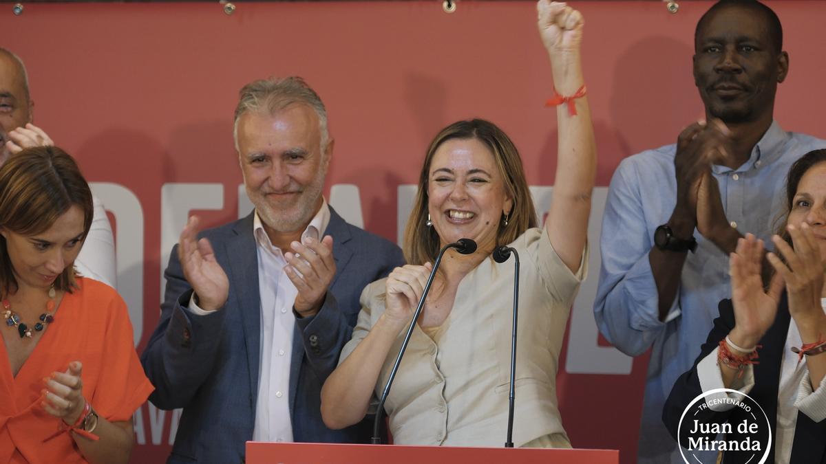 Ángel Víctor Torres celebra la victoria del PSOE en la provincia de Las Palmas