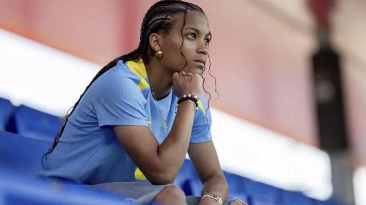 Vicky López, futbolista del Barça, a l’estadi Johan Cruyff de Sant Joan Despí.