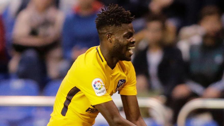 Thomas celebra su gol al Deportivo.