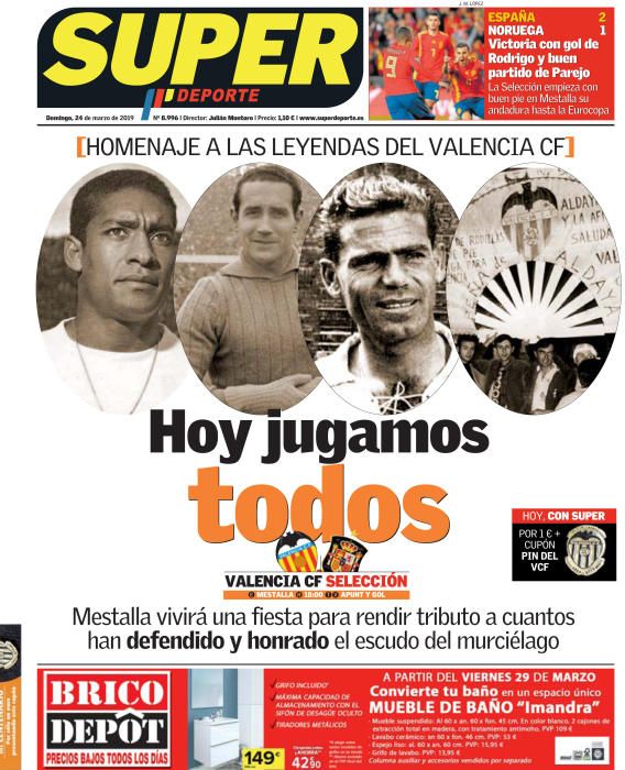 Portada SUPERDEPORTE domingo 24 de marzo de 2019