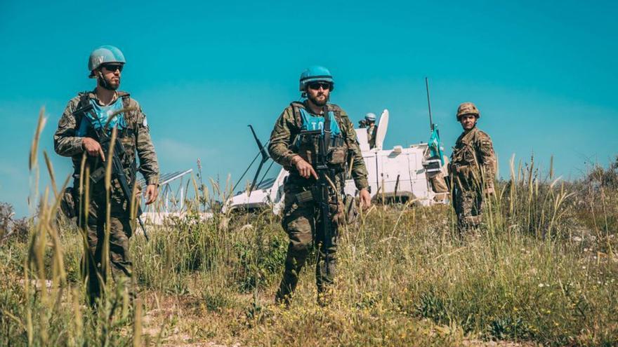 Militares de la BRI X de Córdoba , durante una reciente misión de paz en el Líbano.
| KICO ROMERO / EUROPA PRESS