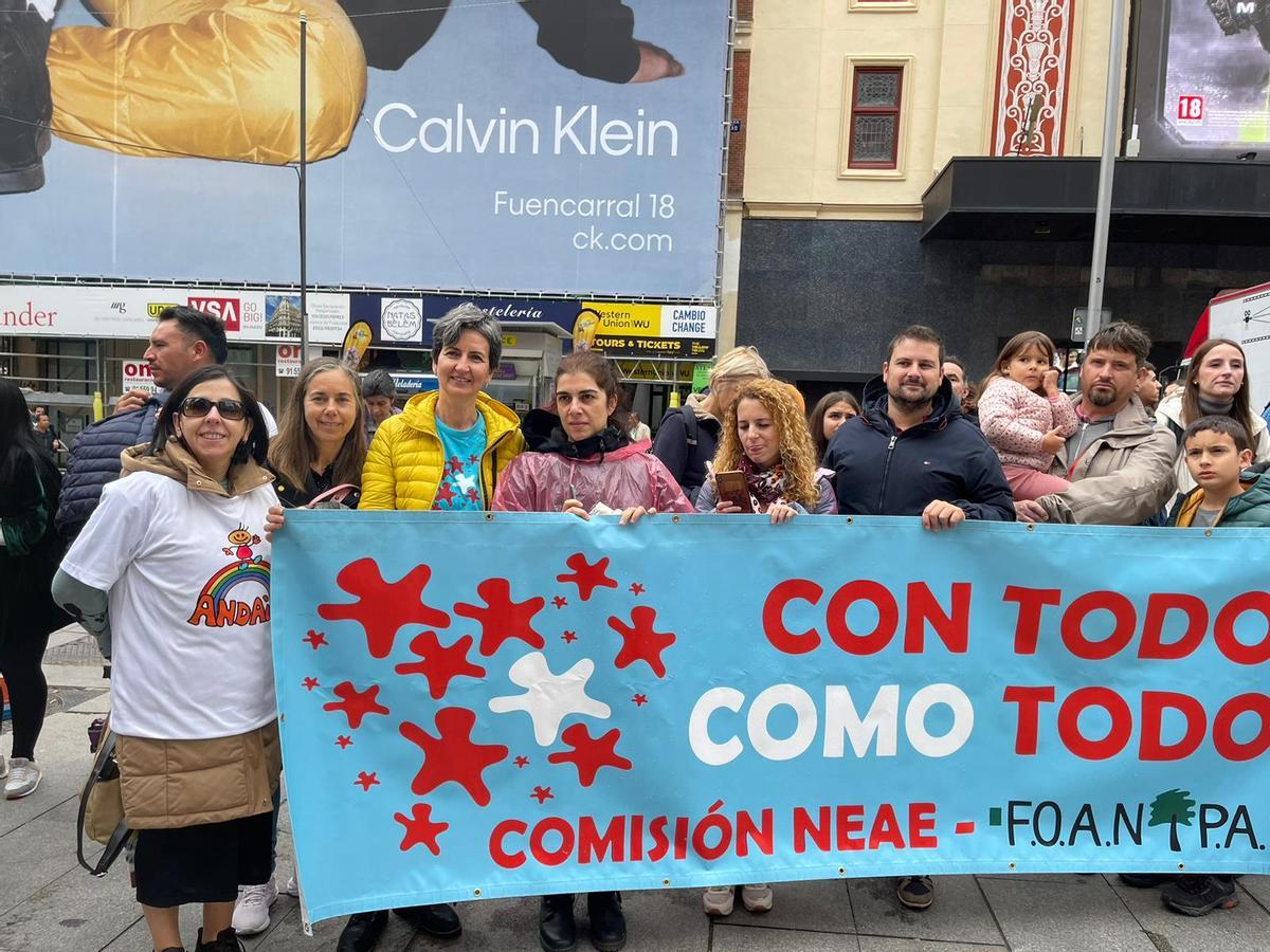 Durante la concentración en Callao en defensa de una inclusión educativa y escuela para todos.