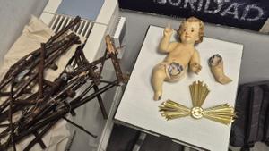 Así ha quedado la figura del pesebre de Terrassa tras el robo cometido este jueves