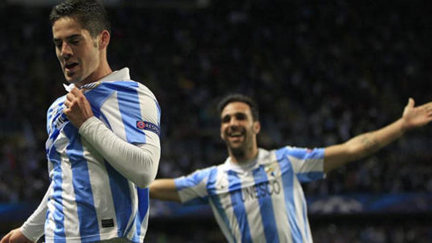 Isco celebra su gol.