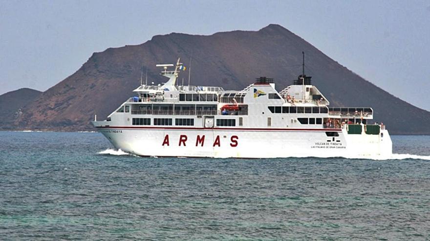 Trayecto del buque de Armas entre Lanzarote.