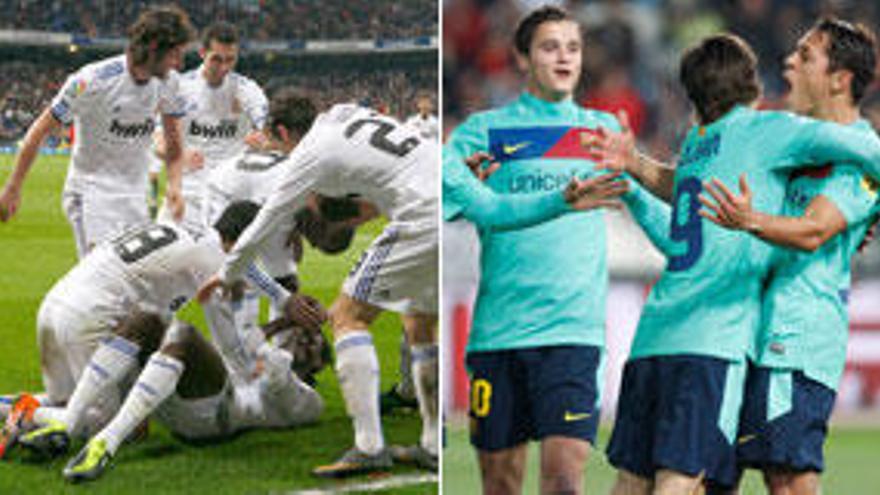 El Madrid y el Barça celebran haber quedado en la final de la Copa del Rey.