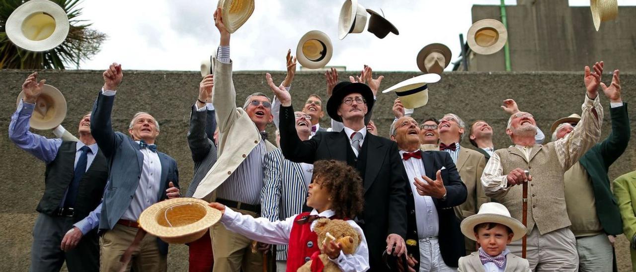 Un momento na celebración anual do Bloomsday.