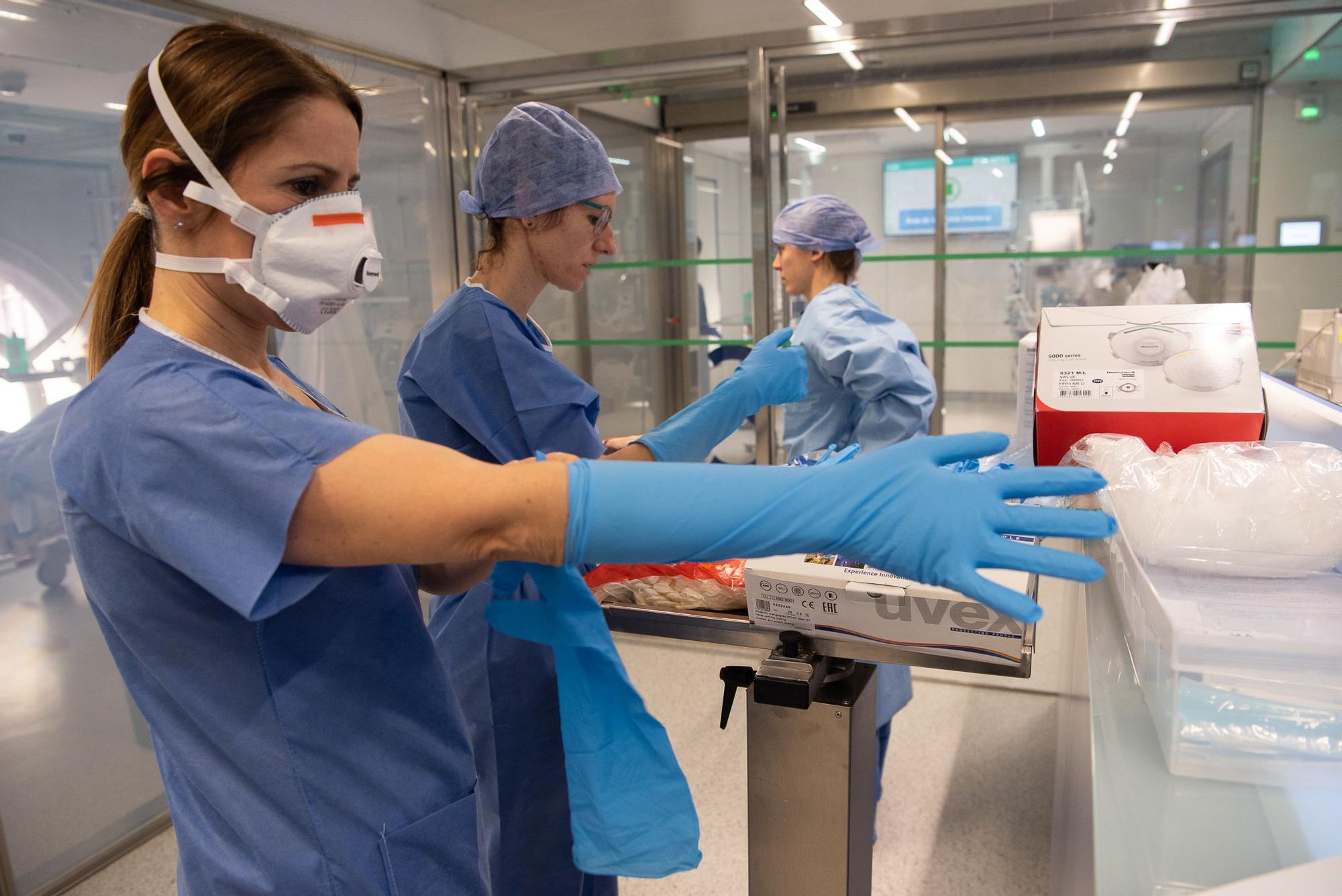 Sanitarios trabajando durante la pandemia de Covid-19.