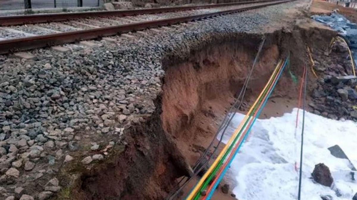 El tram de via afectat entre Pienda i Malgrat. | AJUNTAMENT DE BLANES