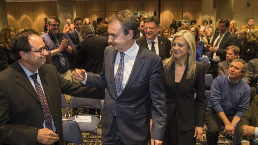 Zapatero, durante una conferencia hoy en València